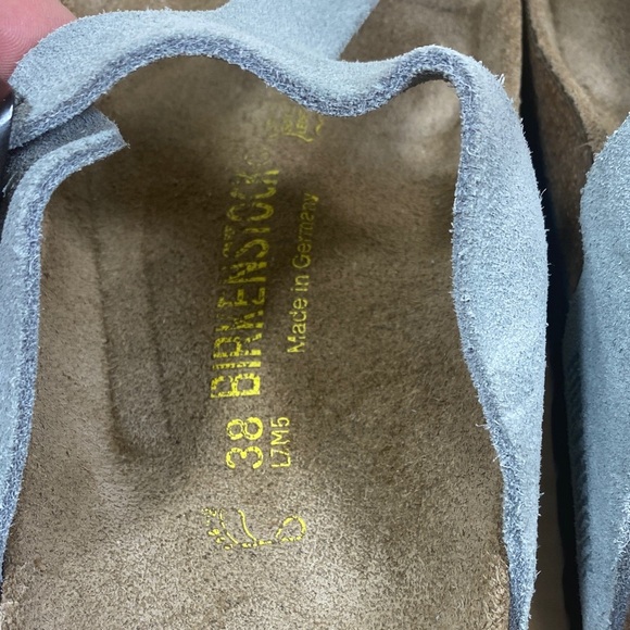 Birkenstock Gizeh Light Gray Suede Women's Thong Sandals - Picture 5 of 9